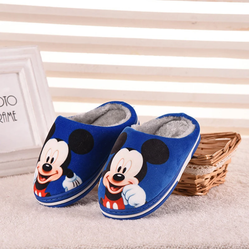 Disney/Детские домашние тапочки Нескользящие с рисунком Минни мягкая теплая обувь