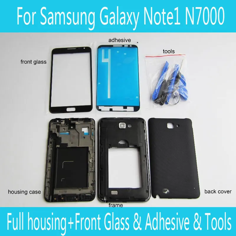 Для Samsung Galaxy Note 1 N7000 I9220 полный корпус случае средний рамки + спереди батарея