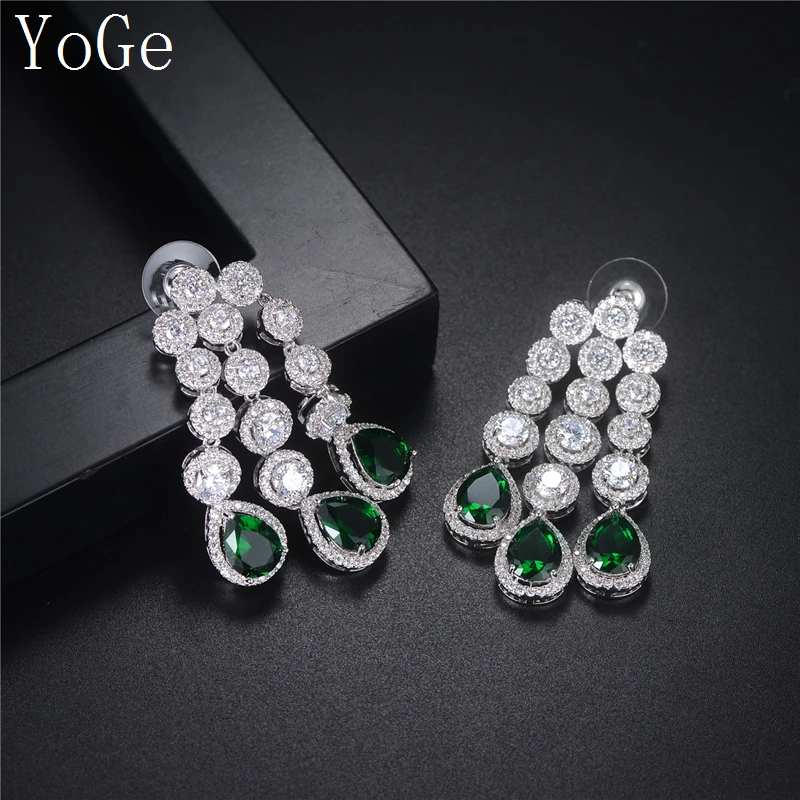 YoGe E6390G модный кубический цирконий круглые и грушевые Камни Уникальные Крупные
