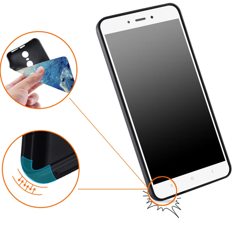 Чехол для Xiaomi Redmi Note 4x Оригинальный чехол note из кожи волка рыбы черепа Fundas 100% -