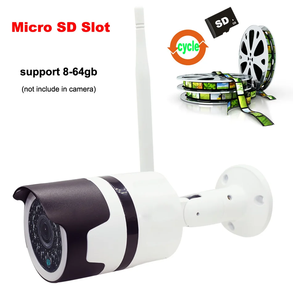 HD WiFi камера наружная с микрофоном 720P безопасности беспроводная наблюдения