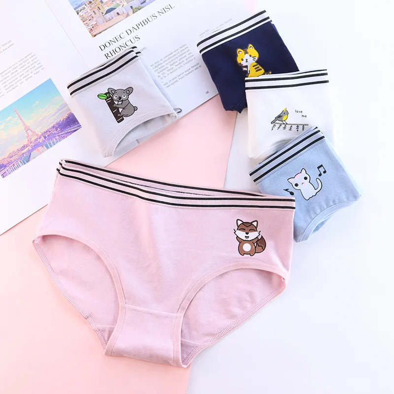 

Panties for women new fashion cotton gril briefs cartoon lovely underwear woman lingerie female underpants ladies panty 2020