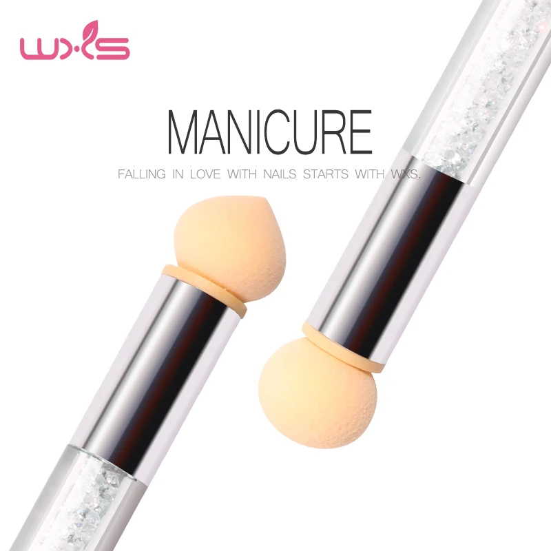 

Nail Art Tool Gradient Shading Pen Dotting Brush Double-ended Sponge Crystal Handle UV Nail Gel Shading Pen Painting Brush