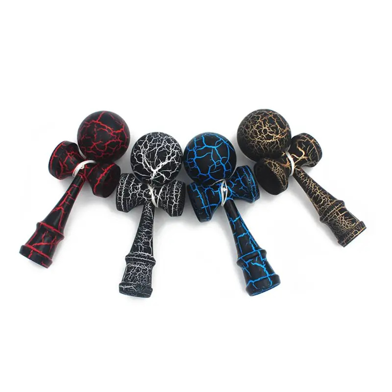 Деревянные красочные трещины поверхность бука Kendama шары баланс мастерство игрушки для детей и взрослых на открытом воздухе производительность деятельности снятие стресса Спорт