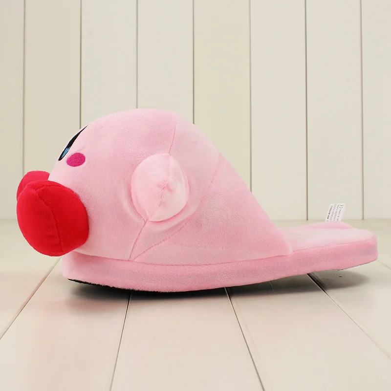 Милые зимние тапочки Kirby 32 см теплые мягкие милые розовые аниме для дома красивая