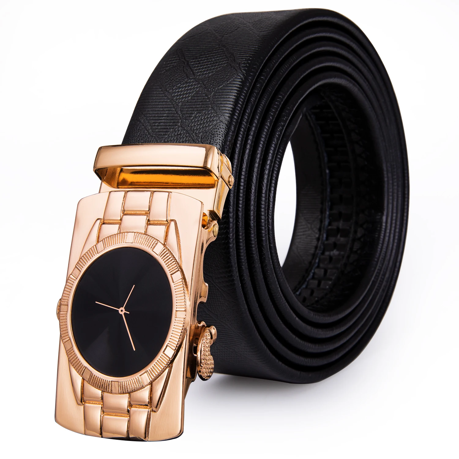 

BK-2093 Barry.wang Gold Watch Designer Aolly Automatic Buckle Men Belt 160cm Genuine 100% Leather Strap Belts for Men Fashion