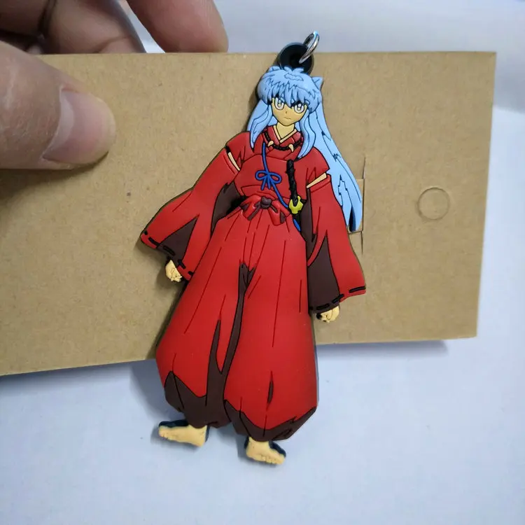 1 шт. от 6 до 8 см Inuyasha Аниме-брелок для ключей ПВХ фигурка брелок милые игрушки