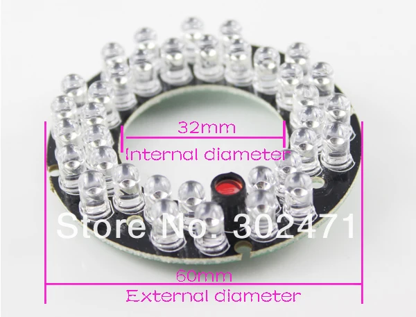 36 светодиодный 5 мм инфракрассветодиодный светодиодная плата для камеры 90