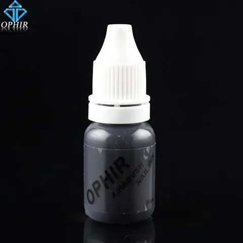 BLACK OPHIR Аэрограф чернила для ногтей трафарет для ногтей художественная шлифовка 10 мл/бутылка временная татуировка пигмент_ TA098(1-12 - Цвет: BLACK