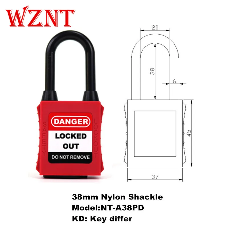 KD NT-A38PD NT-38SD NT-38PD 38 мм ABS OEM Цвет пылезащитный Osha стандартный замок безопасности - Цвет: KD NT-A38PD