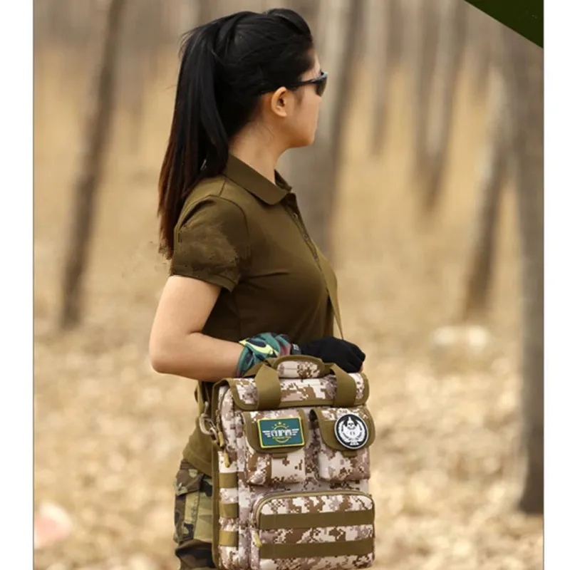 

Molle Tactical military small nylon Camouflage Messenger packet Camping handbag outdoor sports Cycling hiking Shoulder bag