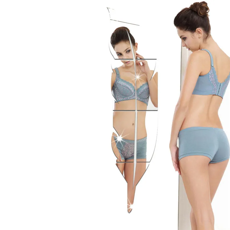 3 вида цветов Съемные перьевые зеркальные настенные наклейки Наклейка Искусство