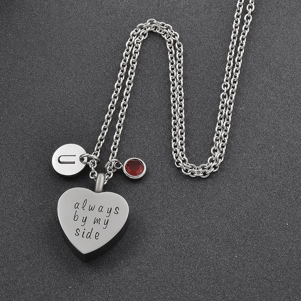 &quotВсегда на моей стороне&quot форме сердца кремации ожерелье из нержавеющей стали