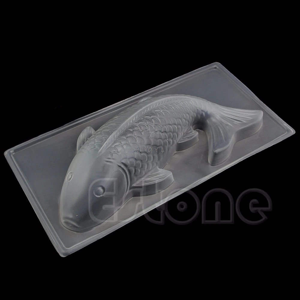 Горячая Распродажа 1 шт. DIY 3D средняя Koi рыба Пластиковая форма для шоколадного