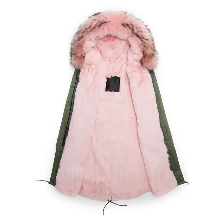 Розовая Зимняя парка с подкладкой из искусственного меха Мужское пальто длинная