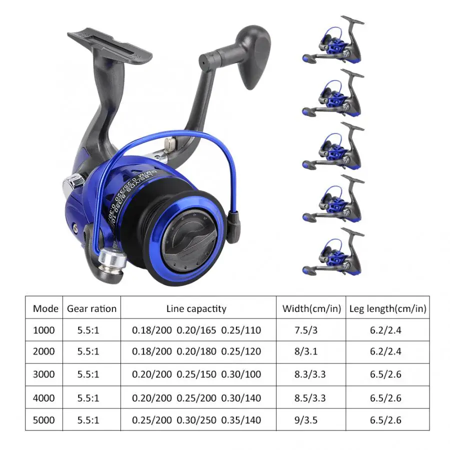 Голубая Рыболовная катушка из алюминиевого сплава спиннинговая складная с