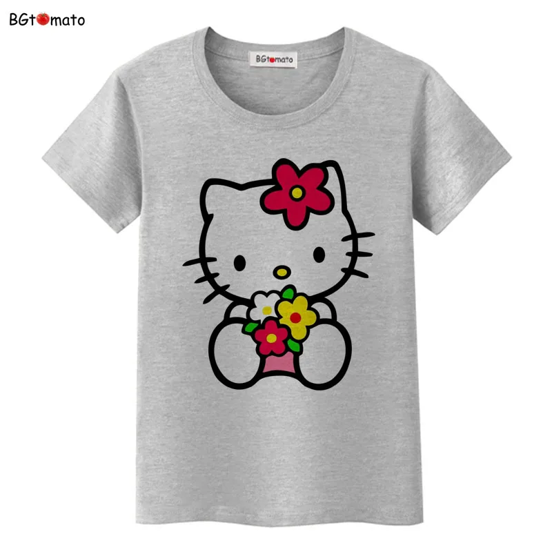 BGtomato Купидон hello kitty мультфильм футболка женская модная популярная футболка бренд хорошее качество удобные мягкие футболки