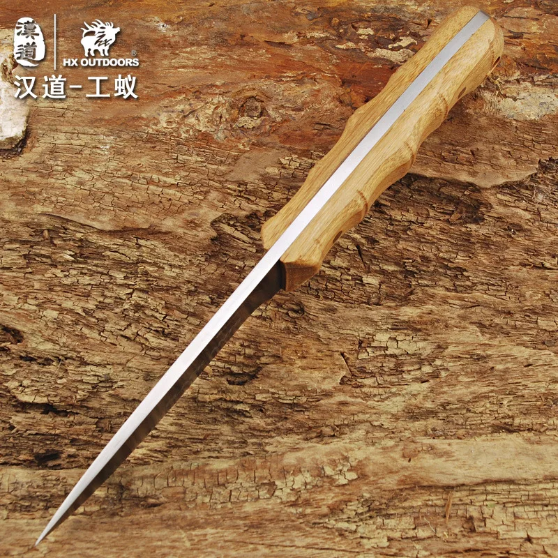 Фиксированный нож HX для выживания на открытом воздухе с бамбуковой ручкой