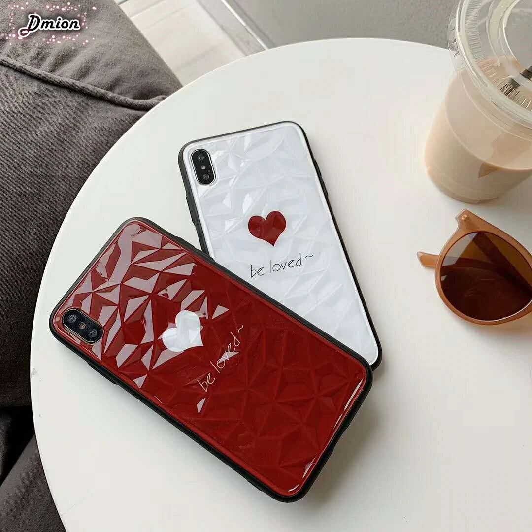 Простой Модный чехол Love hearts для iPhone Xr Xs Max X 8 7 6 6S Plus Мягкая силиконовая задняя