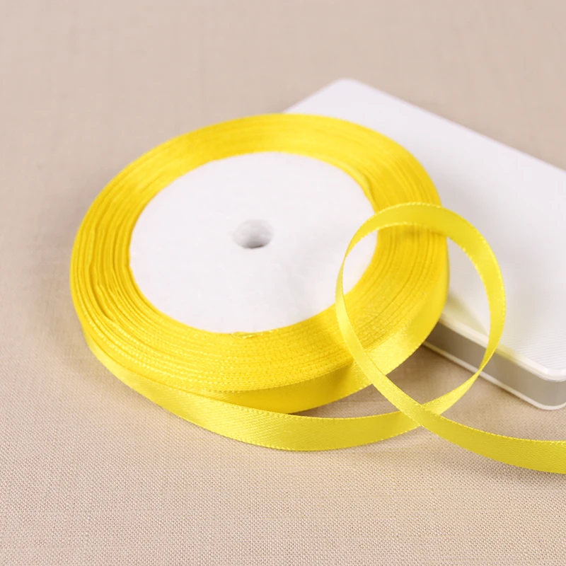 25 ярдов/партия шелковая атласная лента желтого цвета|25 yard|satin ribbon weddingsilk satin |