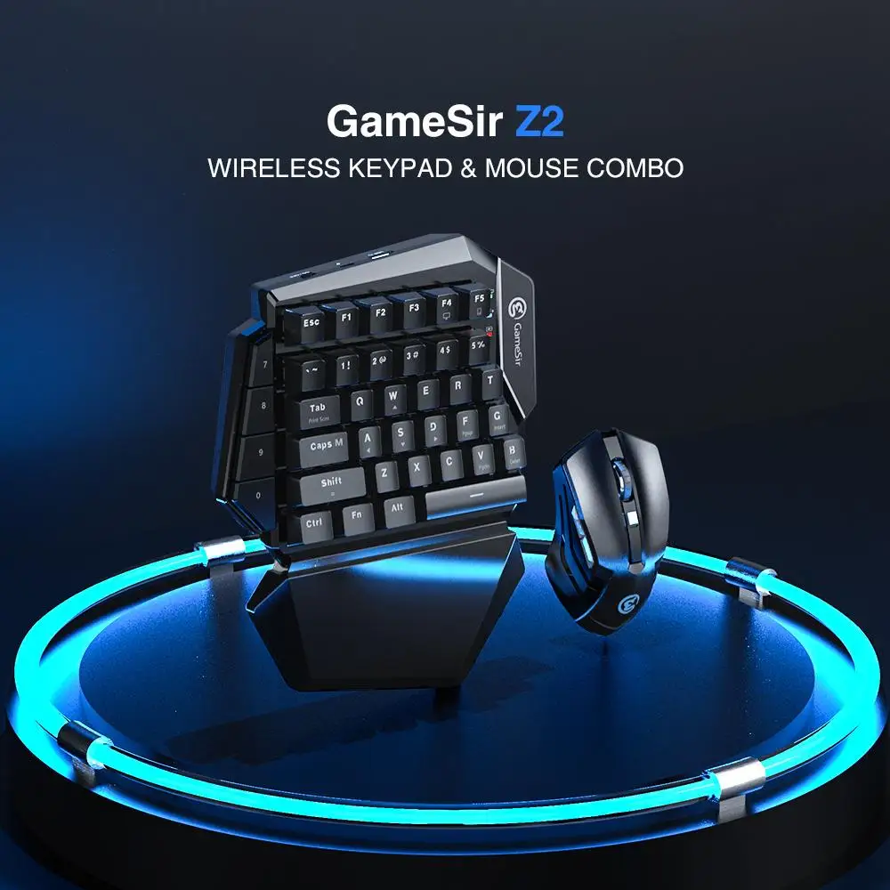 [] GameSir Z2 E-sports игровая беспроводная клавиатура и GM180 мышь комбо 2,4 ГГц Одноручный синий переключатель клавиатура для FPS pubg игры