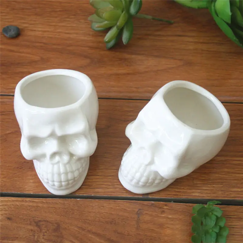 Мини керамическая кружка в форме черепа горшечные Цветочные растения горшок