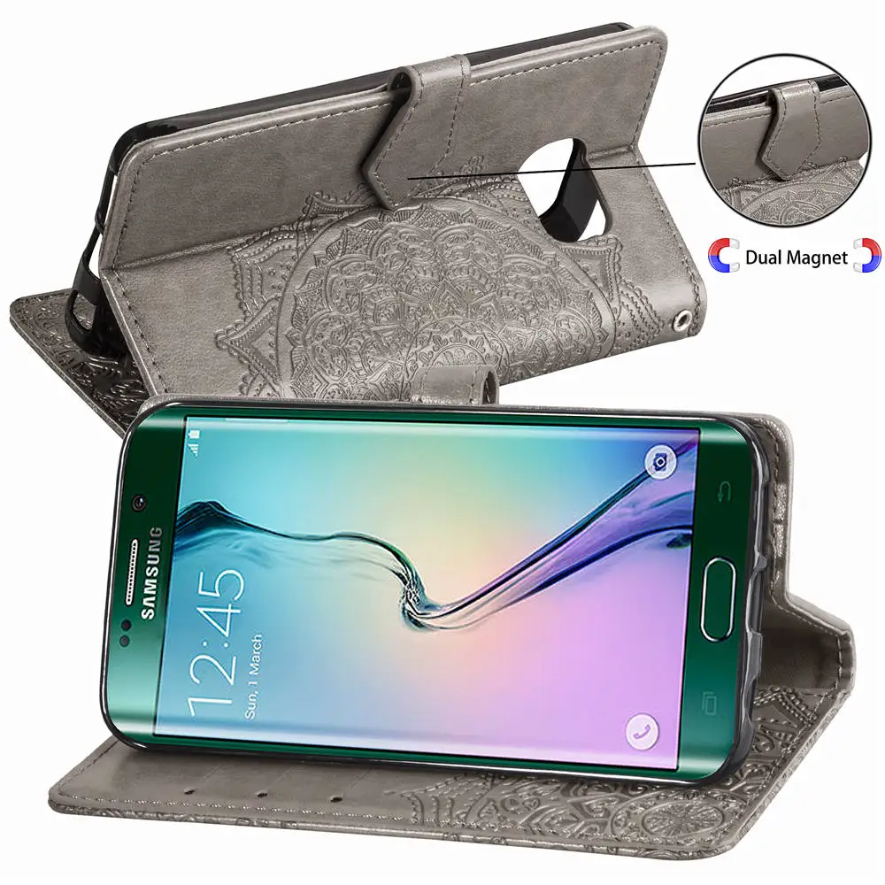 S6 край Бумажник кожаный чехол для samsung Galaxy Edge телефона S 6 с держатель карт |