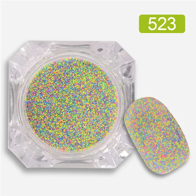 Color 523 1 коробка для ногтей песочный сахар смешанный маникюр с блестками лак для ногтей блестящие украшения красочные блестки 12 цветов - Цвет: Color 523