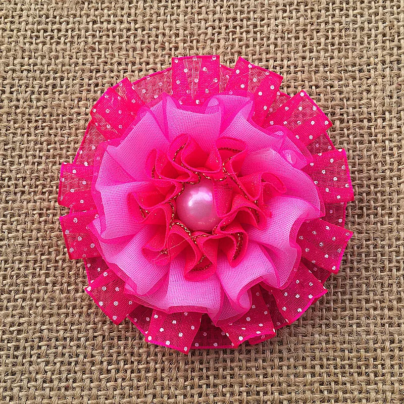 Эластичная резинка для волос 2 шт. эластичная с оборками и цветами|flower rosette|ribbon