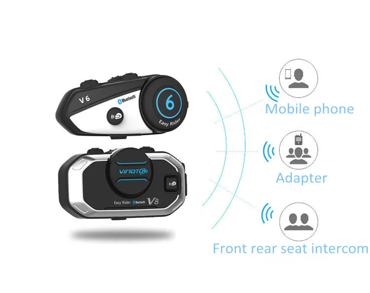 2 шт Vimoto V8 850mAh мотоциклетный многофункциональный шлем Bluetooth гарнитура мотоциклетная стереогарнитура для двустороннего Raido