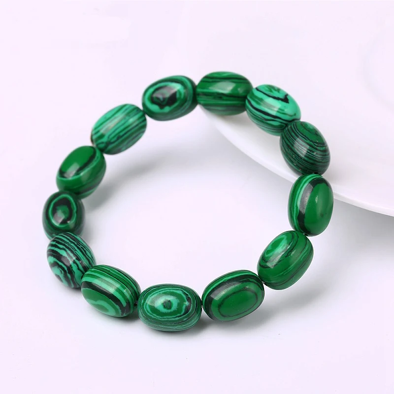 Браслет из Малахита 10*14 мм с бусинами натурального камня ювелирные изделия для