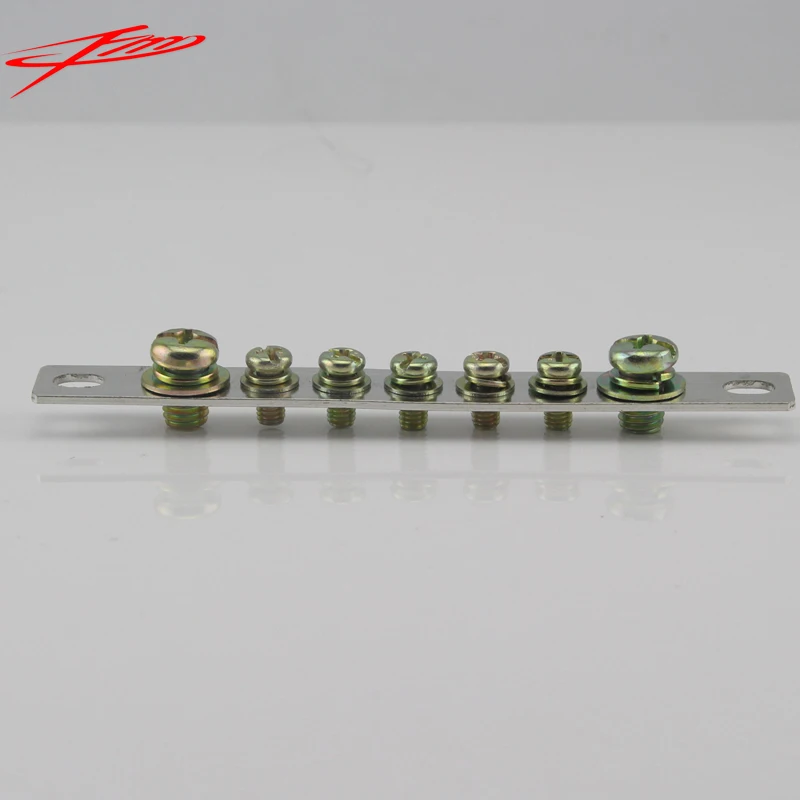 250V 15A 5 Way 7 way 10 Way прямой заземляющий провод ряд медный Электрический бар клеммный блок