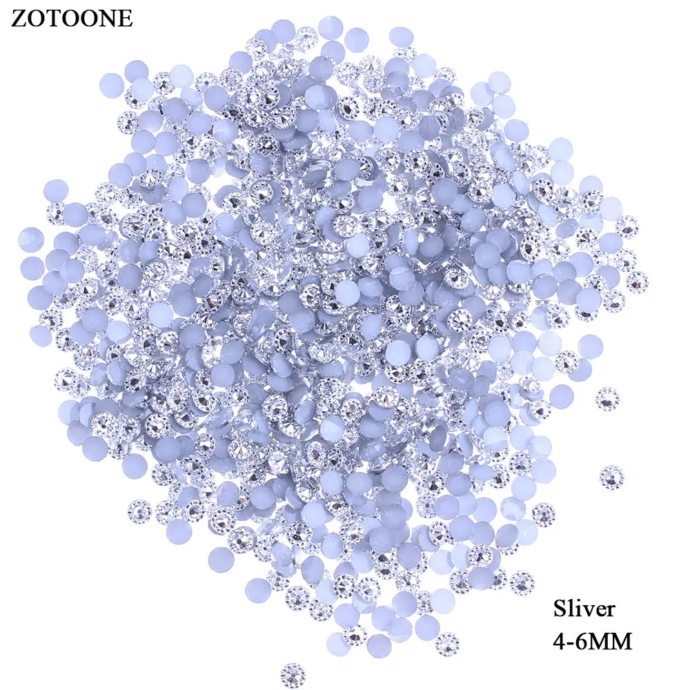 ZOTOONE 1000 шт. блестящие стразы s Crystal 4-6 мм без горячей фиксации с плоской задней