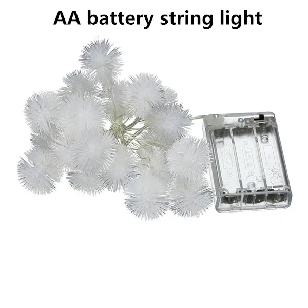 AA battery string Сказочный светильник s Водонепроницаемый светодиодный гирлянда с шариками 50 светодиодный USB/светодиодный светильник с батареей рождественское свадебное украшение уличный светильник ing - Испускаемый цвет: AA battery string