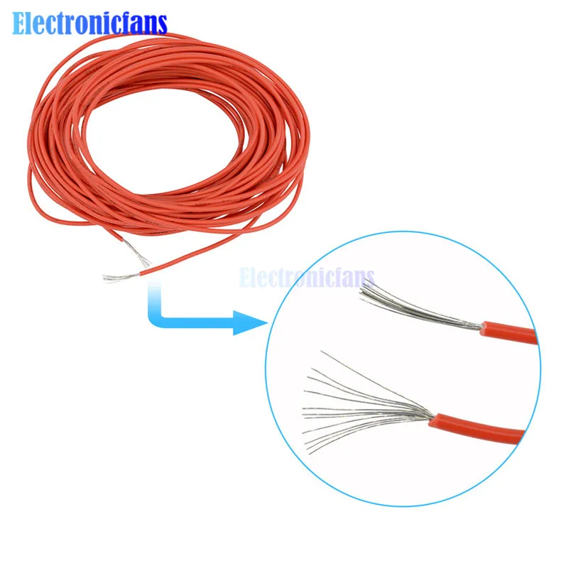 Красный 10 м Φ 24AWG провод с крючком 80C / 300V шнур DIY Electric|cord diy|cord wires24 v |