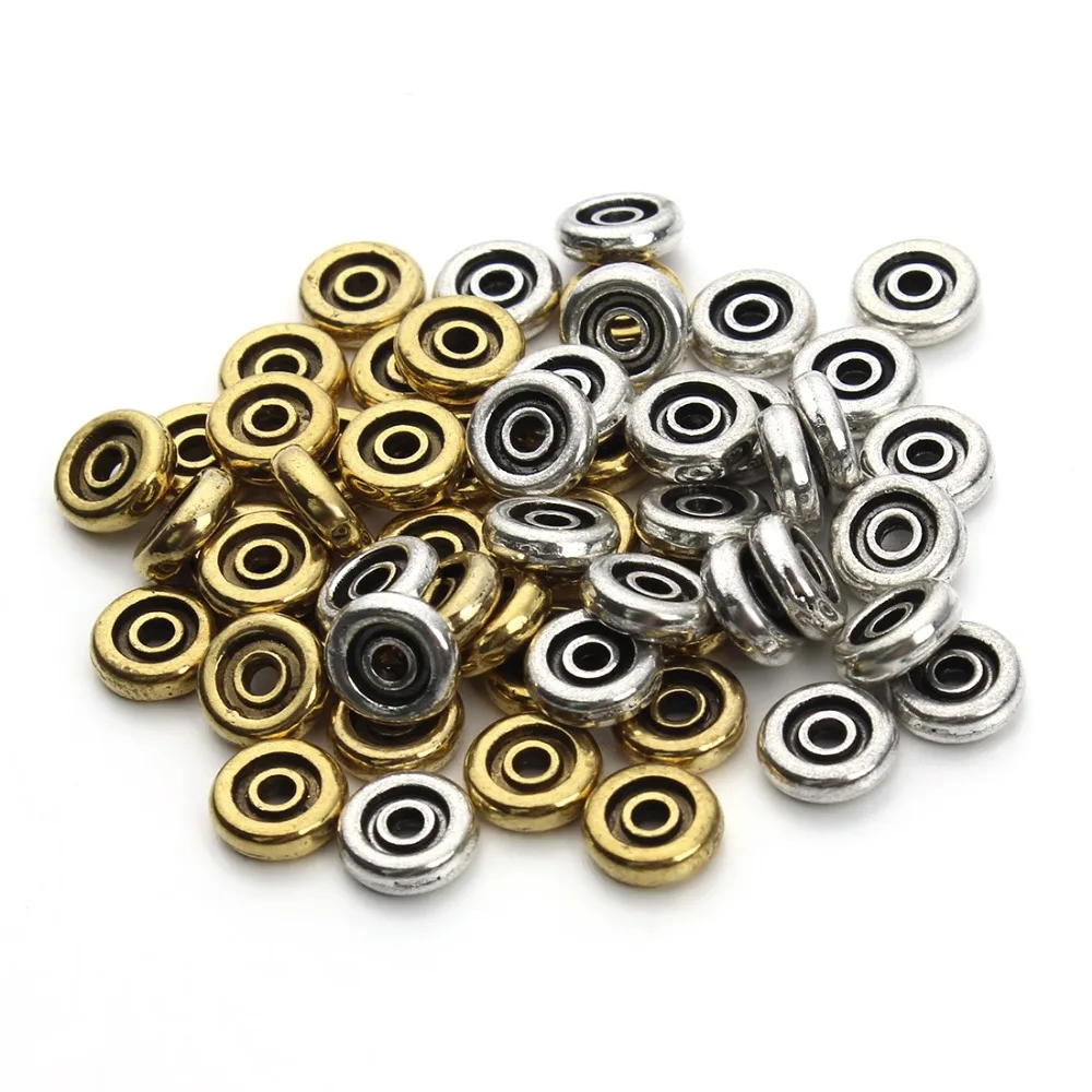 DC античный золотой цвет 8 мм круглые металлические бусины россыпью для DIY