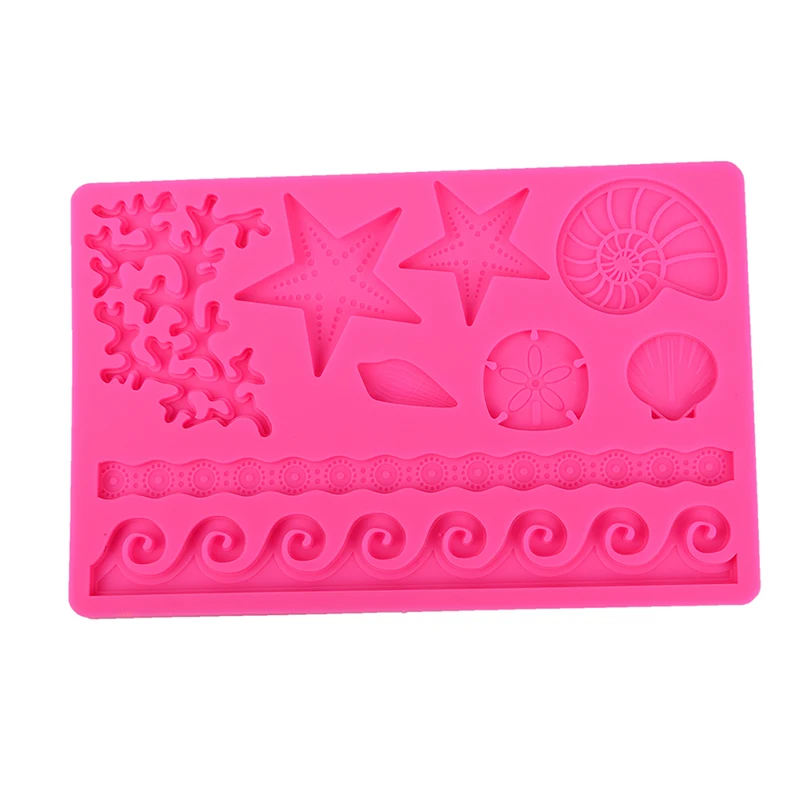 1 шт. силиконовая форма для помадки в форме морской раковины волны торта сделай