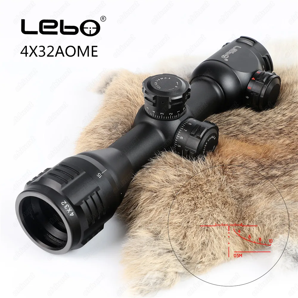 LEBO 4X32 AOME охотничий прицел красный зеленый Mil-Dot полностью Многослойные оптические