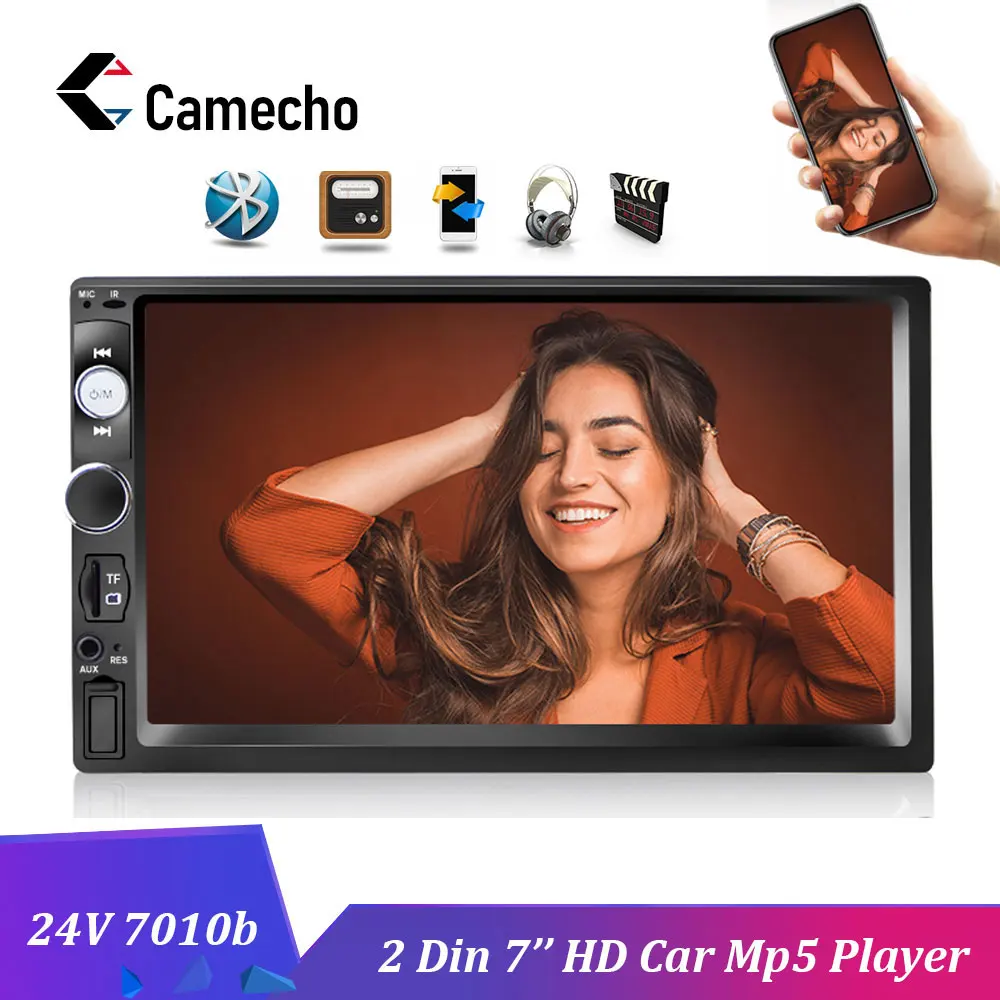 Camecho 7 'ɻluetooth стерео 2 DIN 24V автомобильное радио 7010B Автомобильный