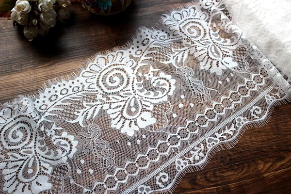 20 см Ширина черные ресницы кружевная ткань DIY декоративная Высокое качество мягкий нейлон ресницы кружевная отделка для одежды швейная аппликация Ткань