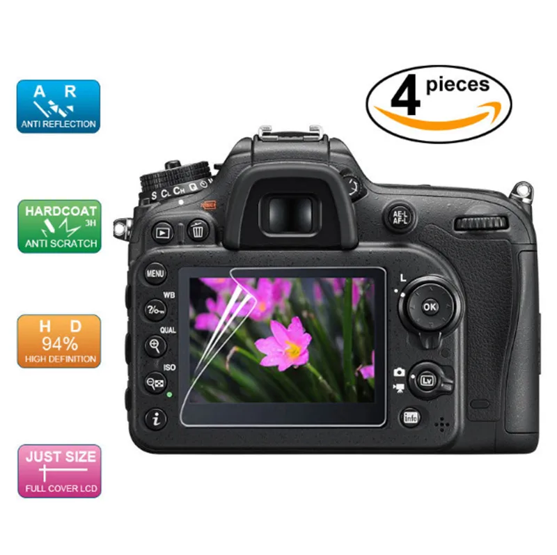 (4 шт. 2 упаковки) Защитная пленка для ЖК-экрана Canon EOS 70D 77D 80D 700D 750D 760D 7DII Rebel T5i T6i T6s 8000D