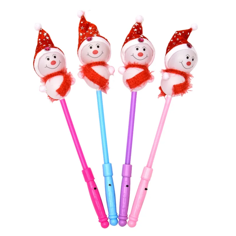 Рождественские светящиеся палочки милый снеговик LED мигающая палочка подарок