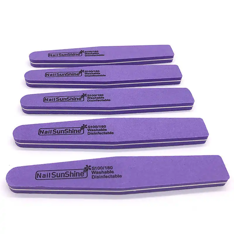 Purple 50X пилка для ногтей шлифовальный моющийся Лайм Unghie 100/180 Уход за ногтями полировка двухсторонний Дизайн Педикюр аксессуары для маникюра - Цвет: Purple