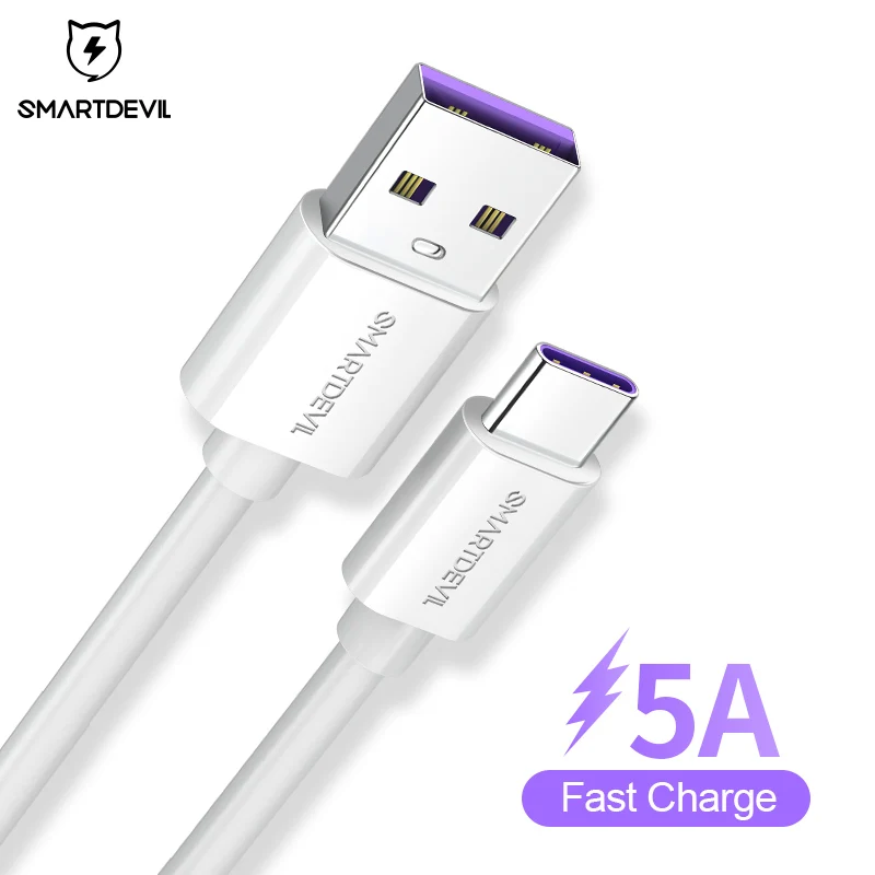 SmartDevil 5A USB Type C Fast Charging usb c Cable Type-c data Cord Phone Charger For Samsung S10 S9 S8 Note 9 8 Huawei P20 | Мобильные