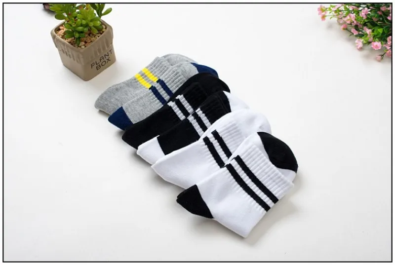 Daivsxicai; весенние хлопковые носки; Детские повседневные хлопковые модные носки с двумя полосками для мальчиков Универсальные детские носки для девочек, 5 пар/партия
