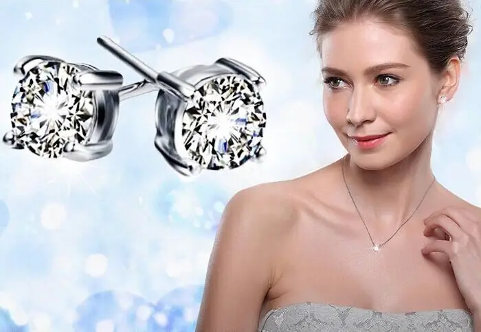 Новинка 2016 белые однотонные CZ серьги-гвоздики для женщин и мужчин четыре когти 3a