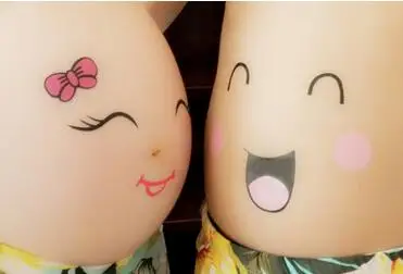 

2 pcs /set For pregnant women therapy Free shipping maternity photo props Pregnancy photographs belly painting photo stickers