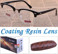 2019 fashion rivet half frame with case men women reading glasses antifatigue coating resin lens1 0 1 5 2 0 2 53 03 54 0
