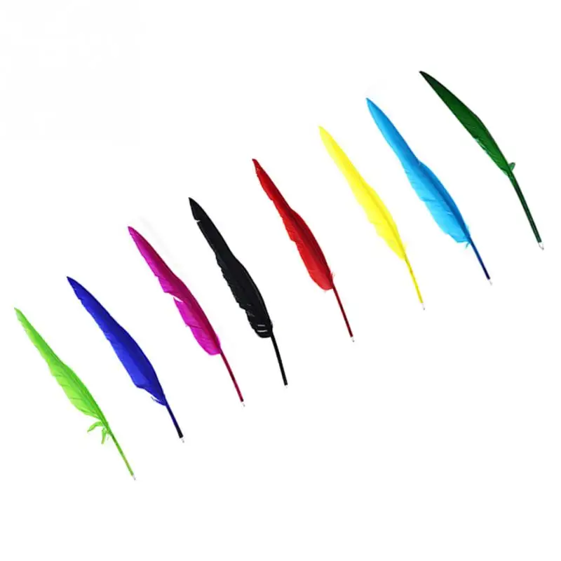 Гусиное перо Шариковая ручка с пером Лидер продаж разноцветные Свадебные гость