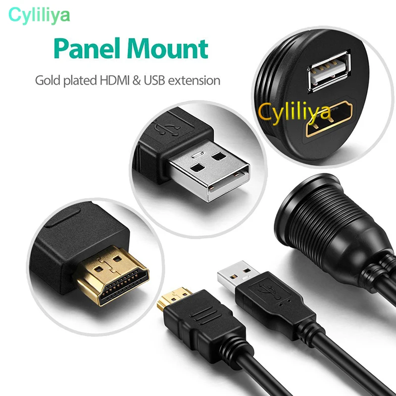 100 шт. x 3 фута Автомобильный USB HDMI AUX панель расширения кабель для скрытого монтажа
